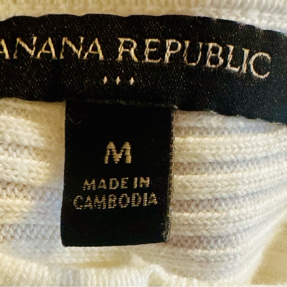 Banana Republic White Ribbed Tank Top - Picture 3 of 3